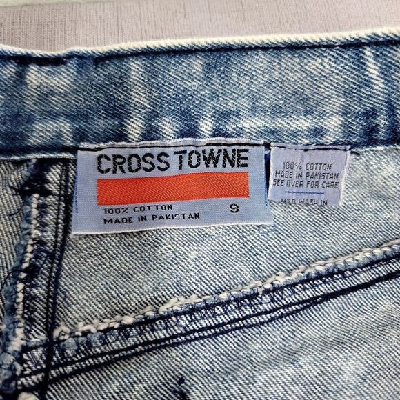Vintage 90s Cross Towne Womens S Acid Washed Denim High Waisted Pencil Skirt - Picture 9 of 10